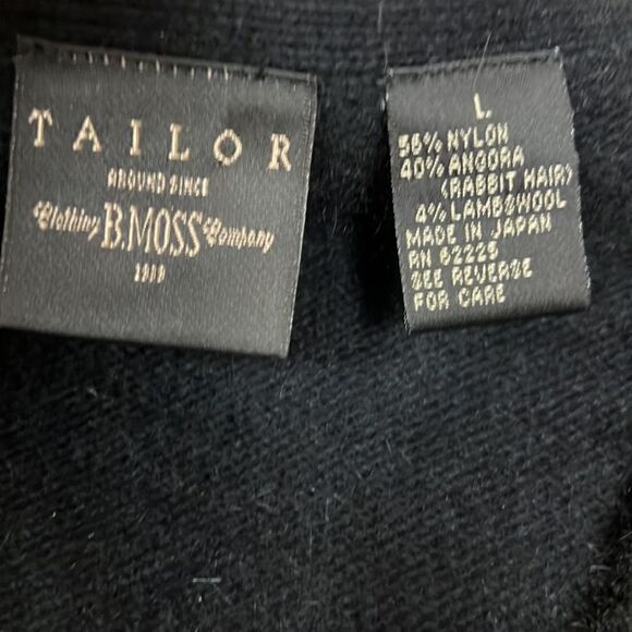 B Moss angora blend cardigan with crystal closure Sz L - Picture 8 of 8